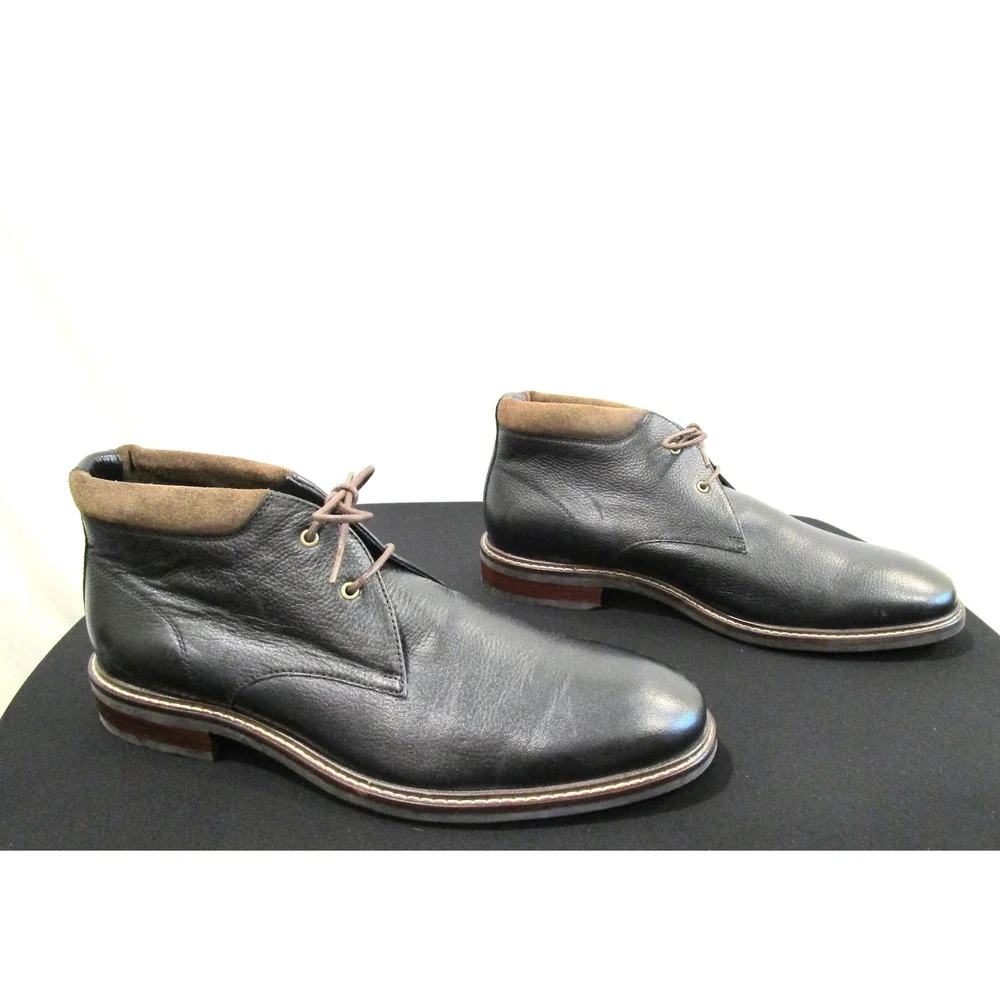NWOB Cole Haan Grand OS Watson C26153 Black Leather Chukka Boots Men 10M